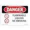 Signmission OSHA Danger Sign, Flammable Liquids No Smoking, 10in X 7in Rigid Plastic, 7" W, 10" L, Landscape OS-DS-P-710-L-1242 - alternate 1